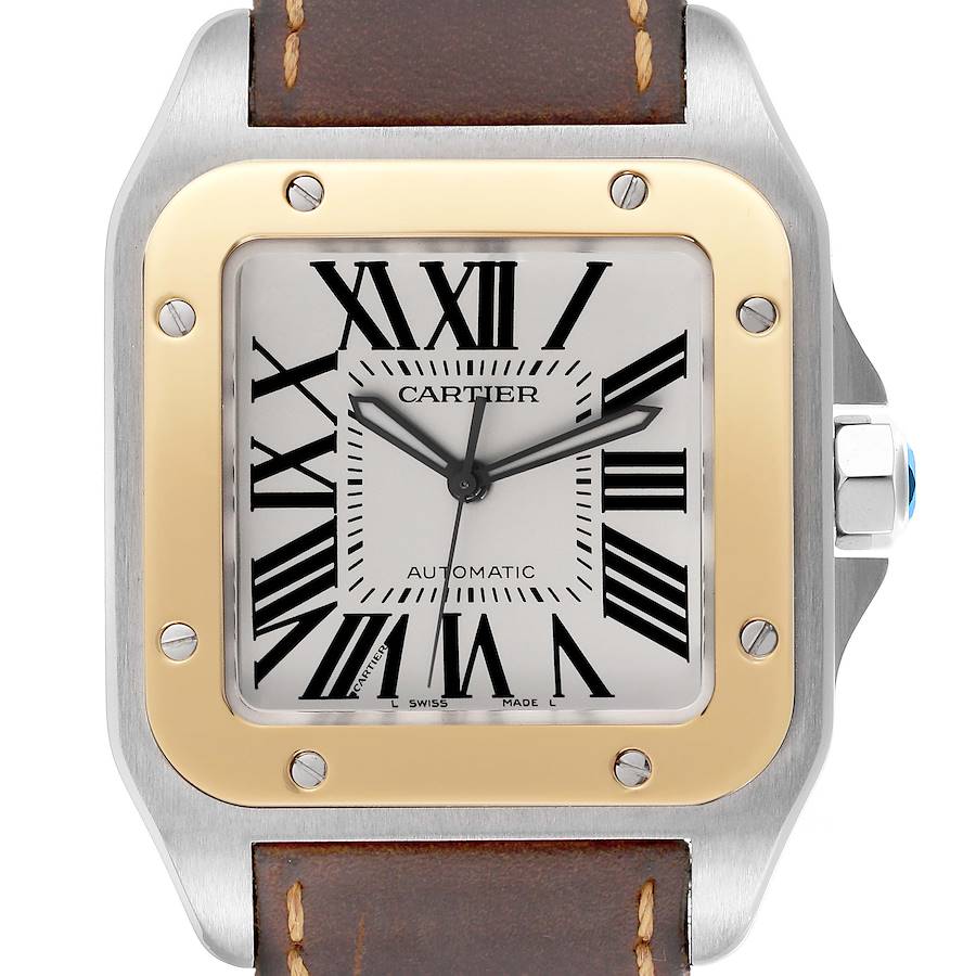 Direkt vom Hersteller erhältliche Replica Herrenuhr: Cartier Santos 100, Edelstahl/Gelbgold, 38 mm W20072X7 – Bild 1