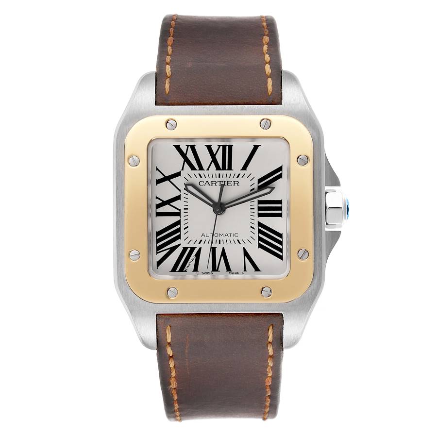 Direkt vom Hersteller erhältliche Replica Herrenuhr: Cartier Santos 100, Edelstahl/Gelbgold, 38 mm W20072X7 – Bild 2