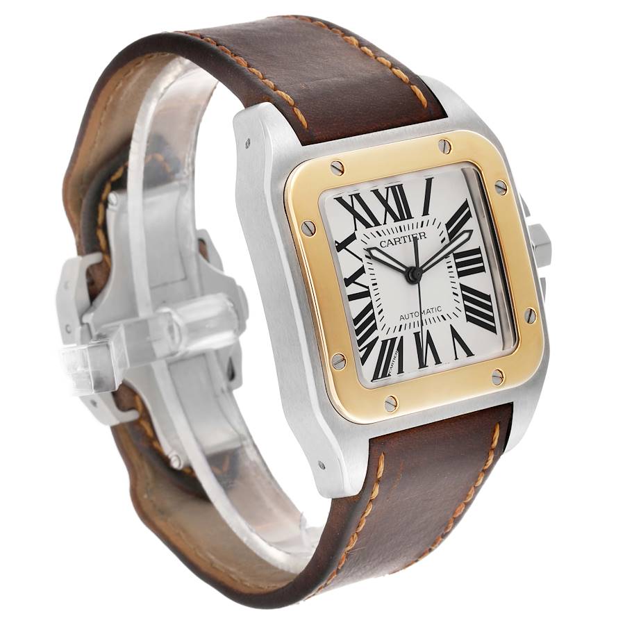 Direkt vom Hersteller erhältliche Replica Herrenuhr: Cartier Santos 100, Edelstahl/Gelbgold, 38 mm W20072X7 – Bild 3