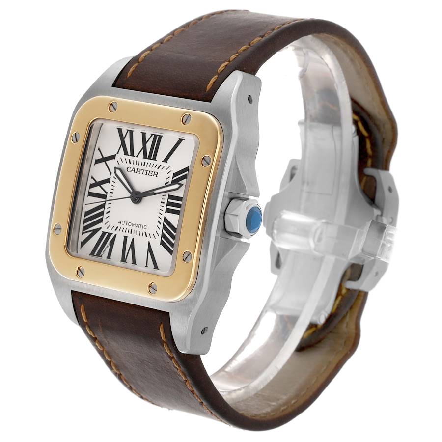 Direkt vom Hersteller erhältliche Replica Herrenuhr: Cartier Santos 100, Edelstahl/Gelbgold, 38 mm W20072X7 – Bild 4