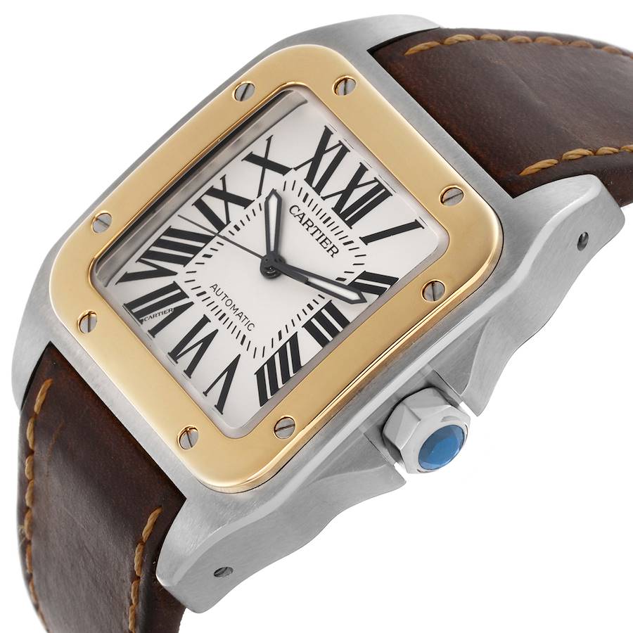 Direkt vom Hersteller erhältliche Replica Herrenuhr: Cartier Santos 100, Edelstahl/Gelbgold, 38 mm W20072X7 – Bild 5