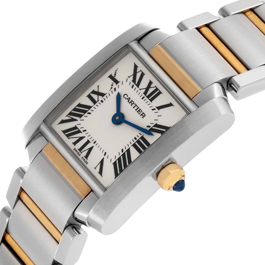 Neue Replica Damenuhr: Cartier Tank Francaise, kleine Ausführung, Edelstahl/Gelbgold, W51007Q4 – Bild 4