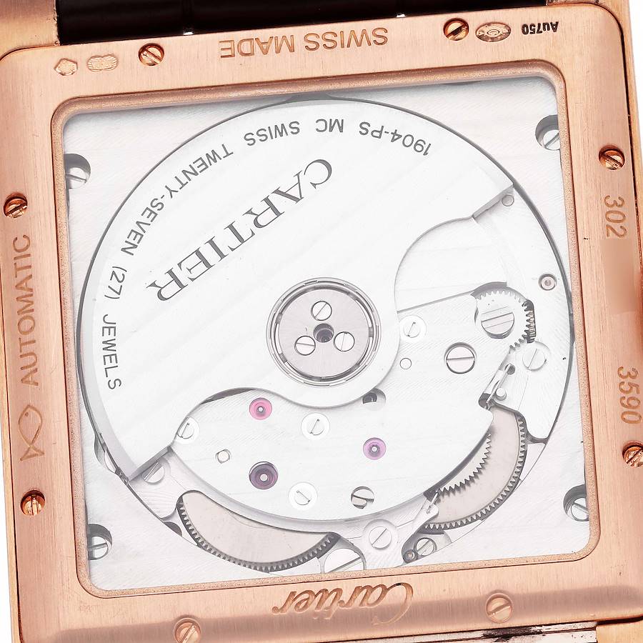 Unwiderstehliche Replica Herrenuhr: Cartier Tank MC, Roségold, braunes Zifferblatt, braun, Armband, W5330002 – Bild 6