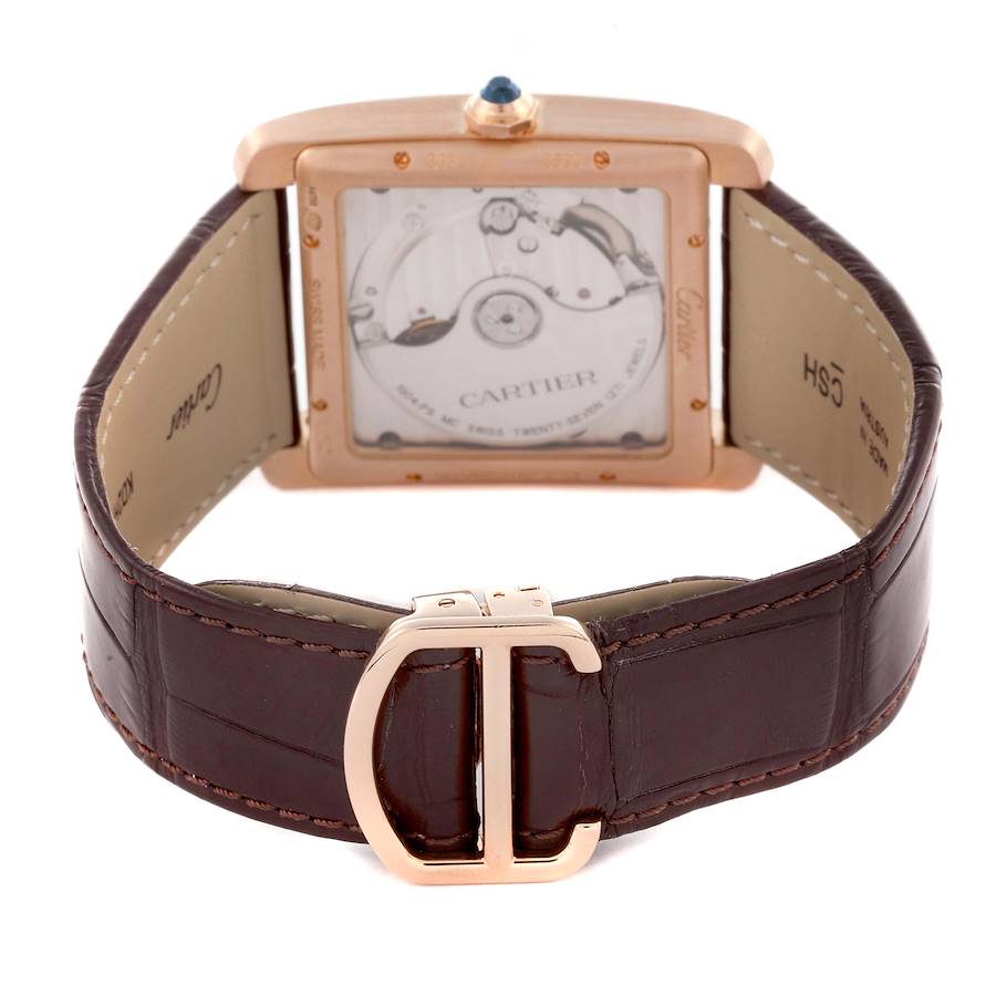 Unwiderstehliche Replica Herrenuhr: Cartier Tank MC, Roségold, braunes Zifferblatt, braun, Armband, W5330002 – Bild 7