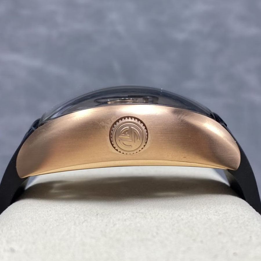 Hochklassige Replica Uhr: Franck Muller Curvex CX Grand Central Tourbillon, Roségold, skelettiertes Zifferblatt, 36 × 53,1 mm – Bild 6