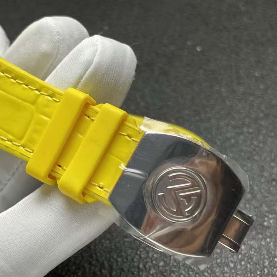 Luxuriös gestaltete Replica Uhr: Franck Muller Vanguard V45, weiße Keramik, Gehäuse, gelb, arabische Ziffern, ABF 45 mm – Bild 8