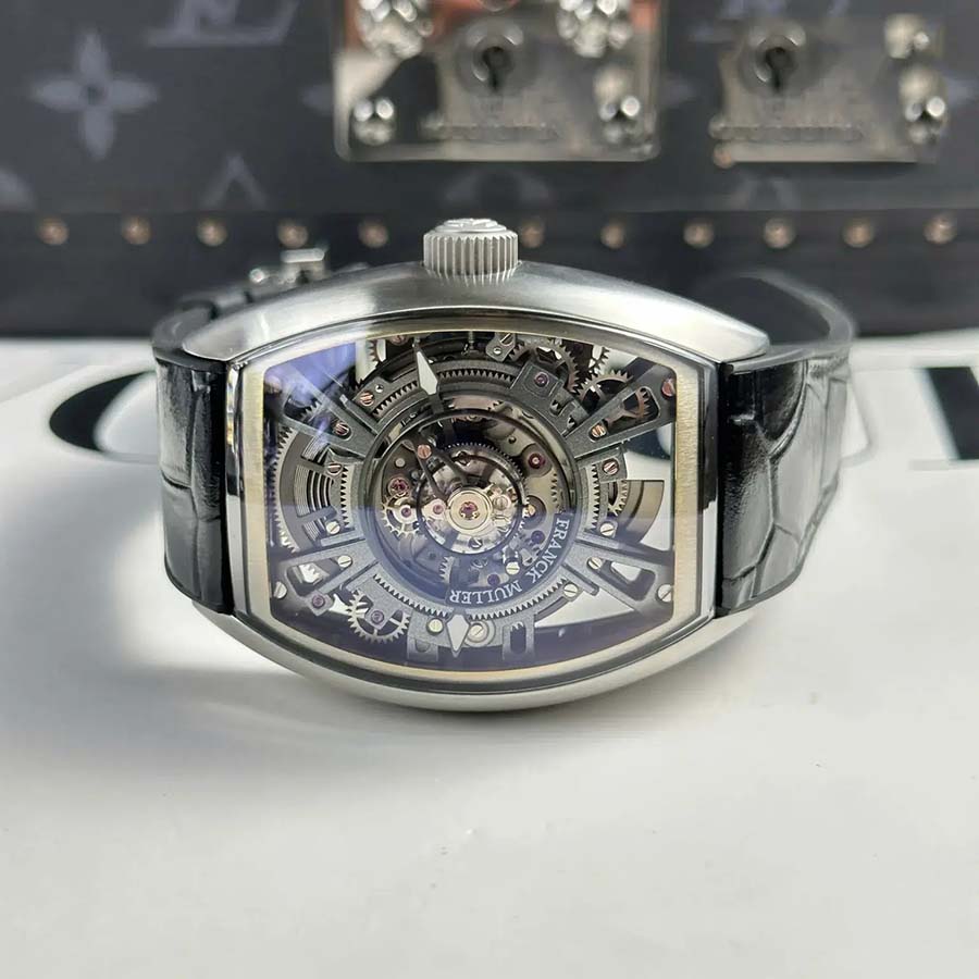 Perfekte Replica Uhr: Franck Muller Curvex CX Grand Central Tourbillon, skelettiertes Zifferblatt, 36 × 53,1 mm – Bild 6