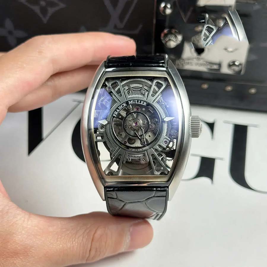 Perfekte Replica Uhr: Franck Muller Curvex CX Grand Central Tourbillon, skelettiertes Zifferblatt, 36 × 53,1 mm – Bild 8