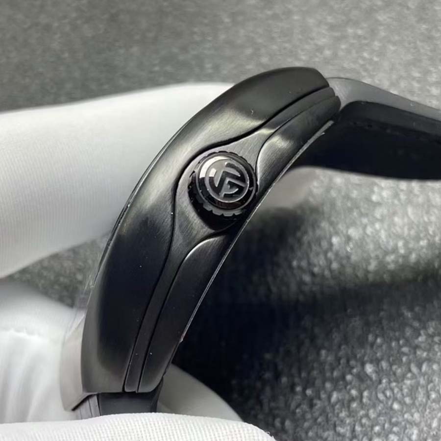 Erstklassige Replica Uhr: Franck Muller Vanguard V45, schwarz, DLC, schwarzes Zifferblatt, Lederarmband, ABF 45 mm – Bild 5