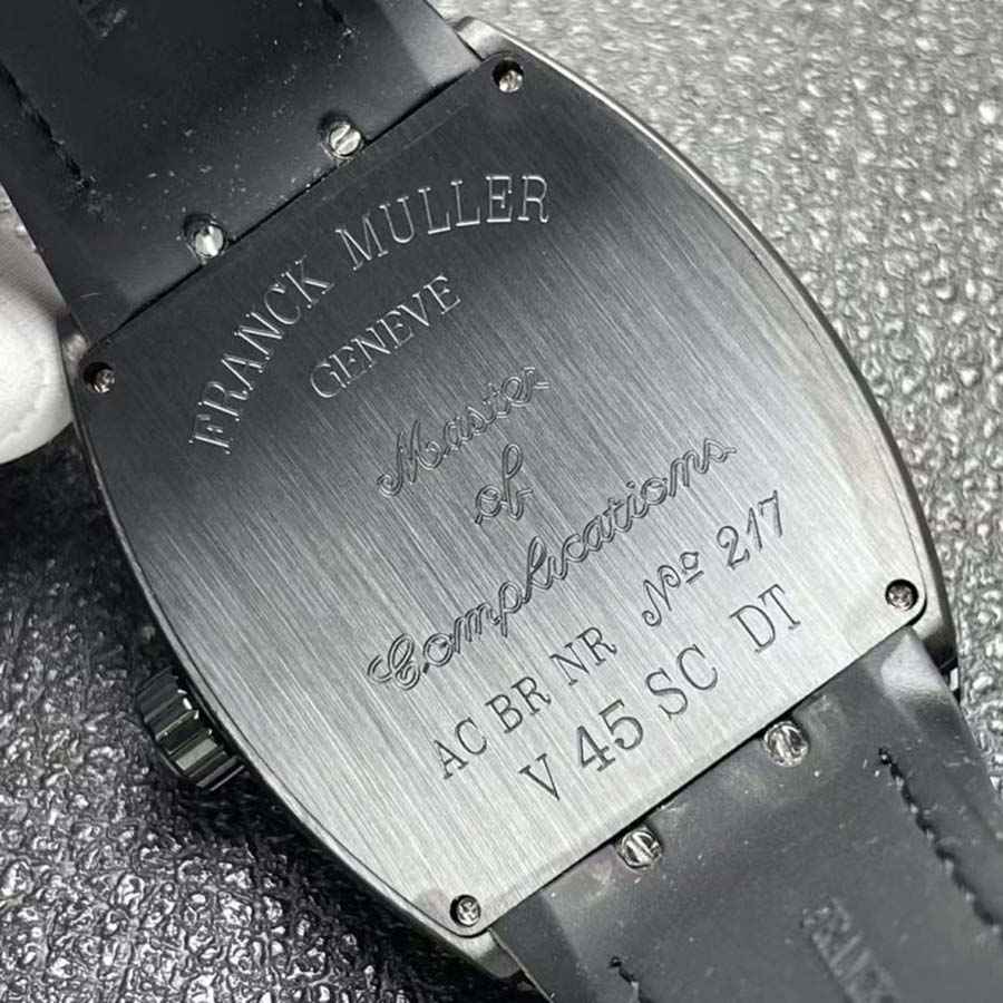 Erstklassige Replica Uhr: Franck Muller Vanguard V45, schwarz, DLC, schwarzes Zifferblatt, Lederarmband, ABF 45 mm – Bild 7