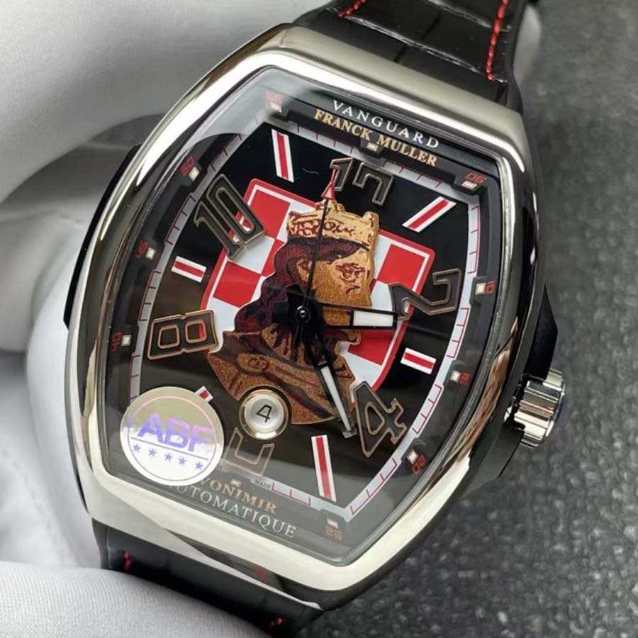 Erstklassig gefertigte Replica Uhr: Franck Muller Vanguard V45 Croatia ZVONIMIR, Edelstahl, Lederarmband, ABF 45 mm – Bild 3