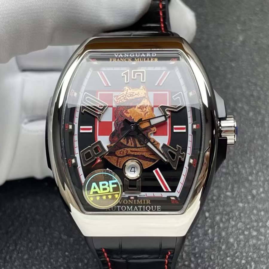 Erstklassig gefertigte Replica Uhr: Franck Muller Vanguard V45 Croatia ZVONIMIR, Edelstahl, Lederarmband, ABF 45 mm – Bild 4