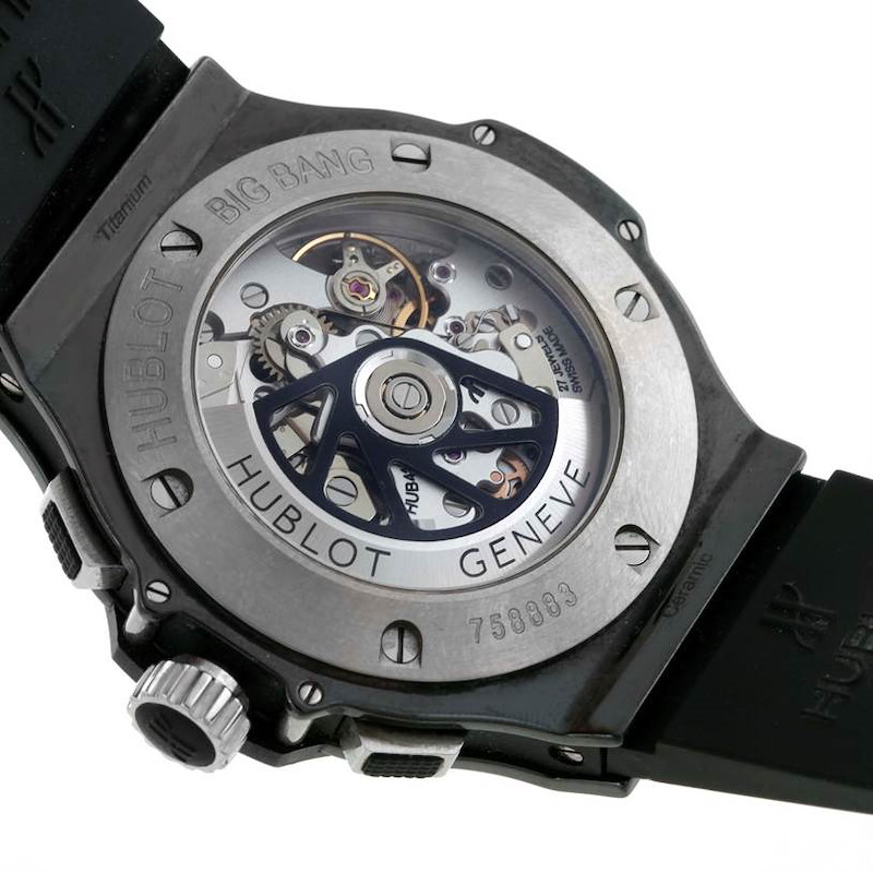 Besonders luxuriöse Replica Herrenuhr: Hublot Big Bang Ice Bang, schwarze Keramik, 301.CT.130.RX – Bild 5