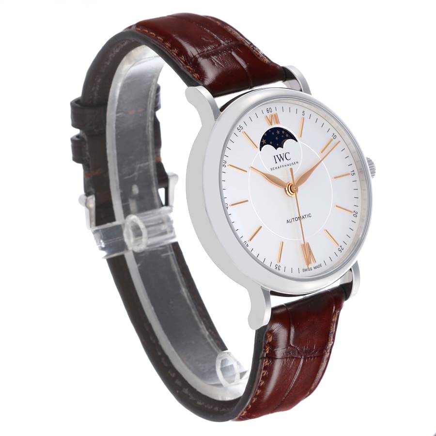 Günstige Replica Herrenuhr: IWC Portofino, Mondphase, silberfarbenes Zifferblatt, Edelstahl, IW459401 – Bild 3