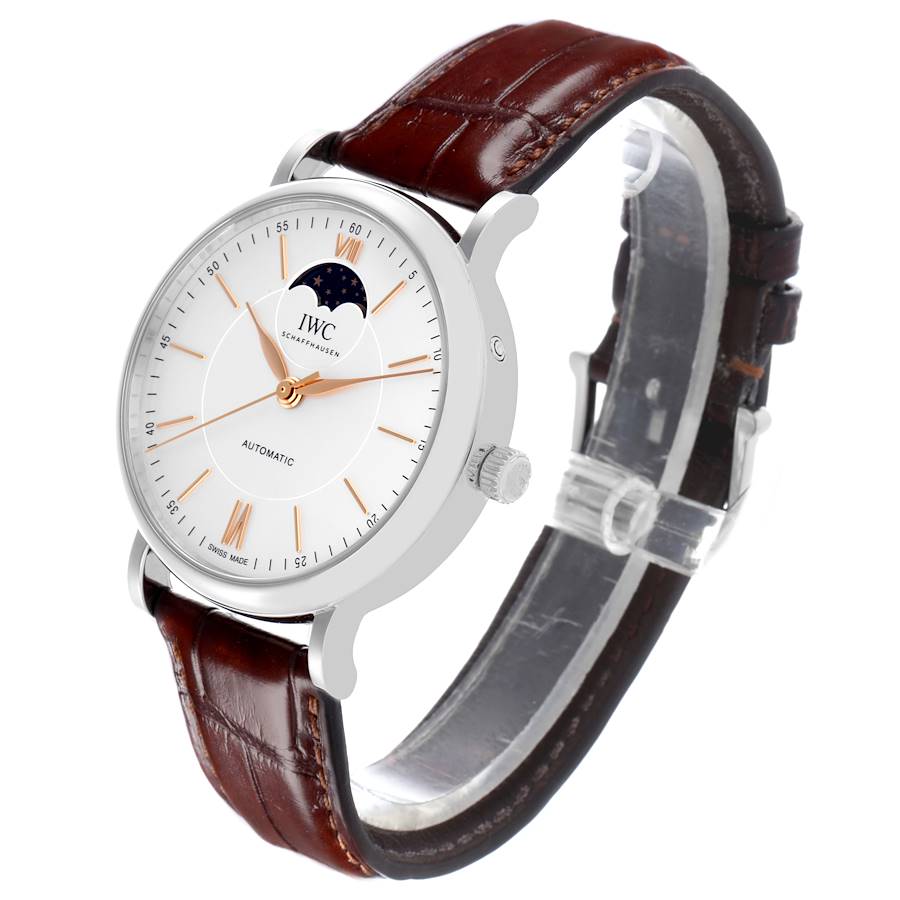 Günstige Replica Herrenuhr: IWC Portofino, Mondphase, silberfarbenes Zifferblatt, Edelstahl, IW459401 – Bild 4