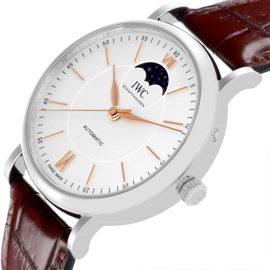 Günstige Replica Herrenuhr: IWC Portofino, Mondphase, silberfarbenes Zifferblatt, Edelstahl, IW459401 – Bild 5