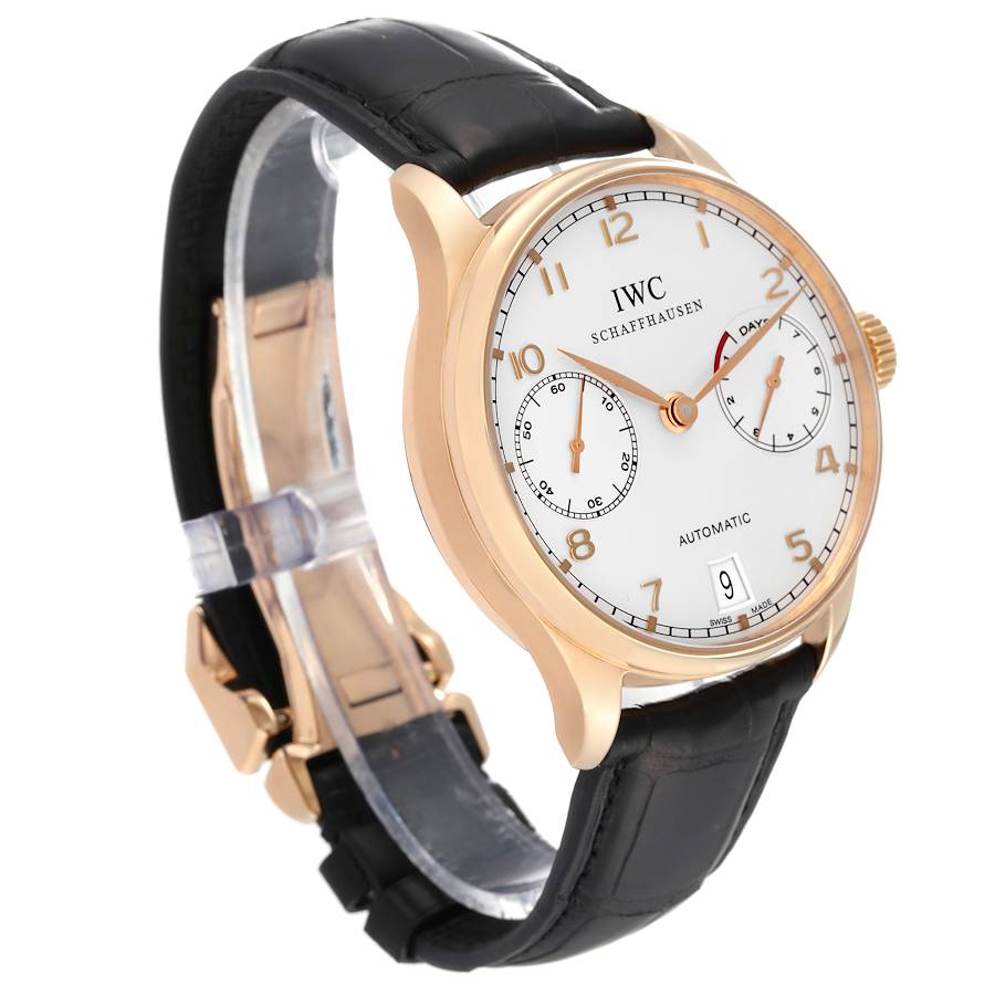 Seltene Replica Herrenuhr: IWC Portugieser, Automatik, Roségold, silberfarbenes Zifferblatt, IW500701 – Bild 3