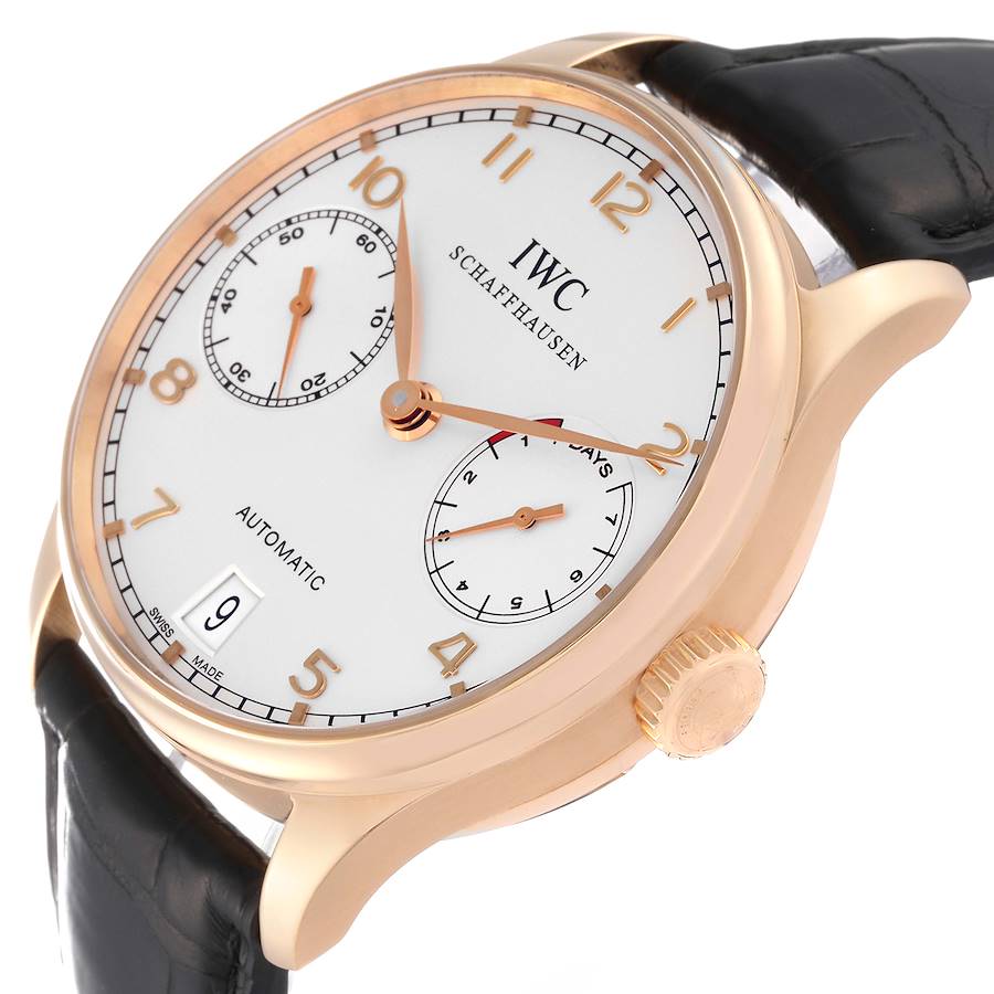 Seltene Replica Herrenuhr: IWC Portugieser, Automatik, Roségold, silberfarbenes Zifferblatt, IW500701 – Bild 5