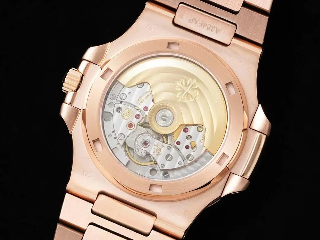 Hervorragende Replica Uhr: Patek Philippe 40 mm, Roségold, schwarzes Zifferblatt, vollständiger Steinbesatz – Bild 7