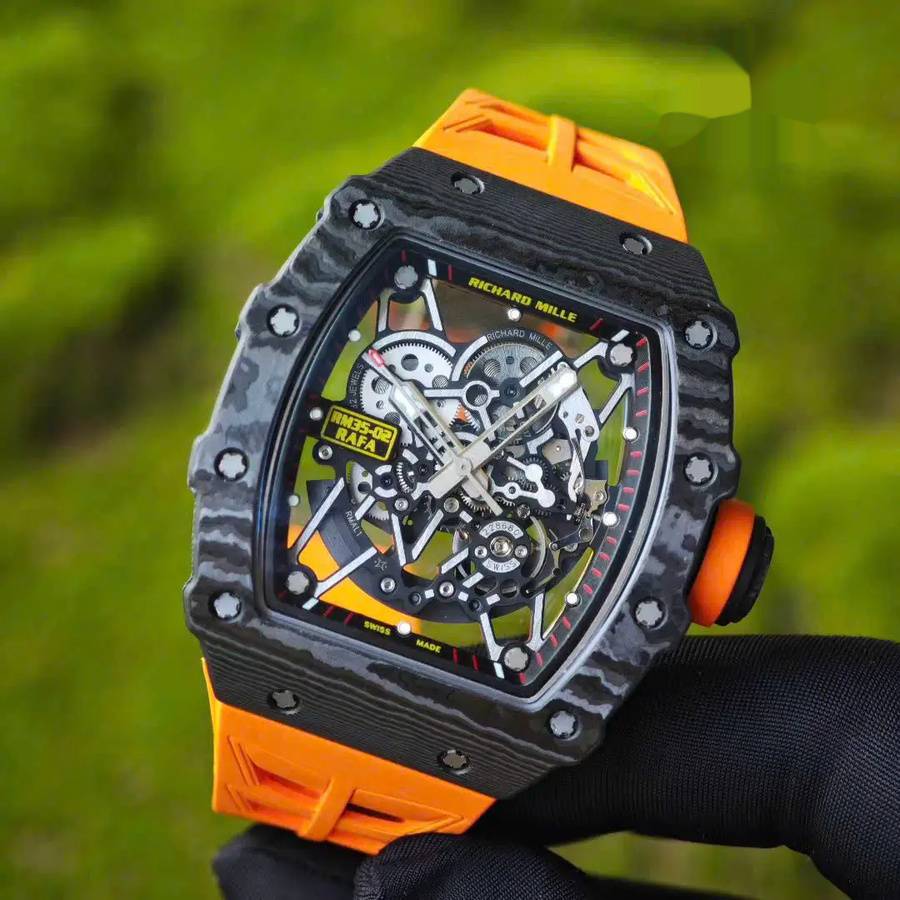Schöne Replica Uhr: Richard Mille RM 35-02 Rafael Nadal, Sonderanfertigung, 1:1, schwarz, Carbon NTPT, Vaucher-Uhrwerk – Bild 3