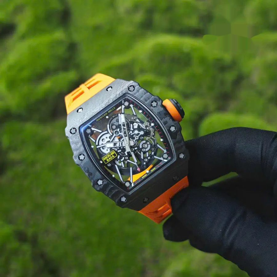 Schöne Replica Uhr: Richard Mille RM 35-02 Rafael Nadal, Sonderanfertigung, 1:1, schwarz, Carbon NTPT, Vaucher-Uhrwerk – Bild 4