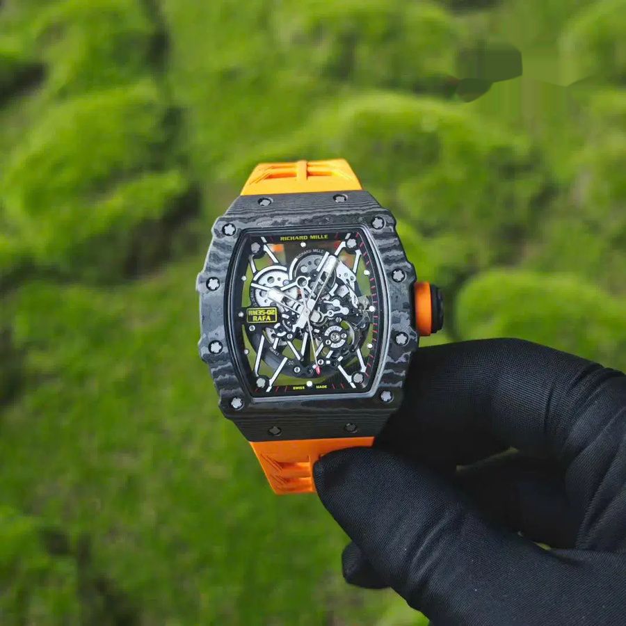 Schöne Replica Uhr: Richard Mille RM 35-02 Rafael Nadal, Sonderanfertigung, 1:1, schwarz, Carbon NTPT, Vaucher-Uhrwerk – Bild 5