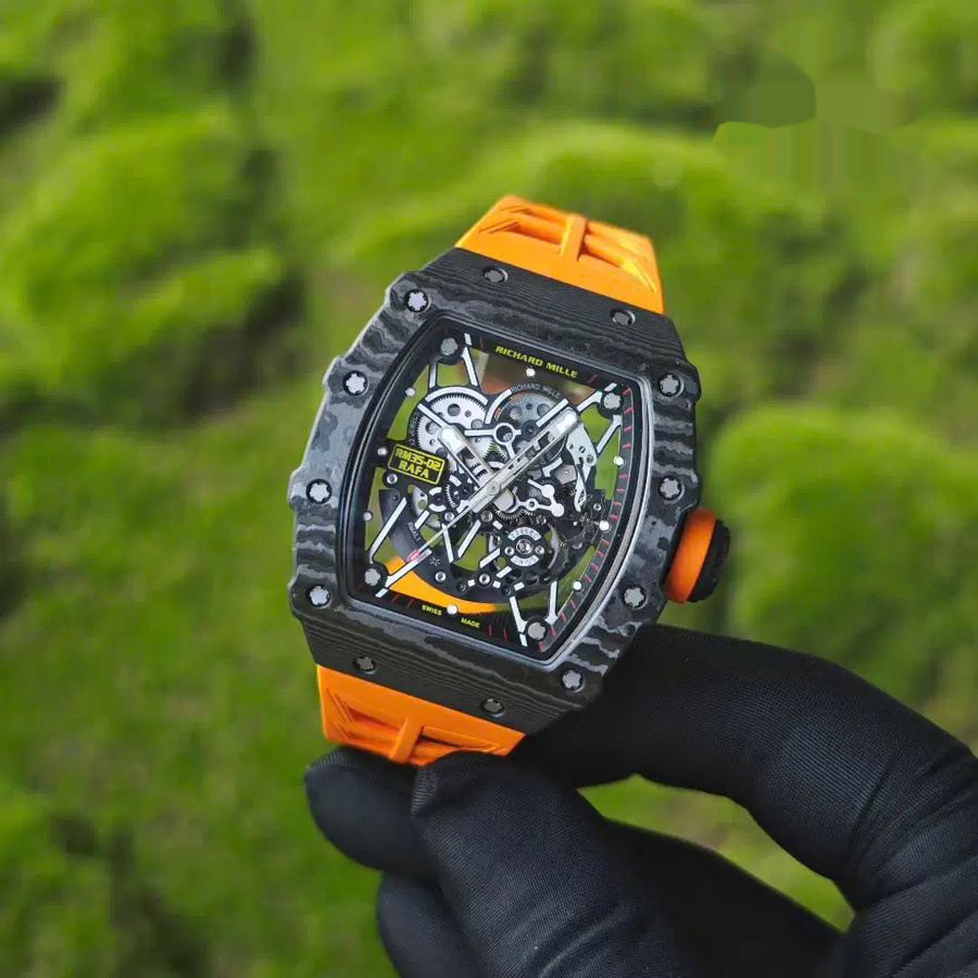 Schöne Replica Uhr: Richard Mille RM 35-02 Rafael Nadal, Sonderanfertigung, 1:1, schwarz, Carbon NTPT, Vaucher-Uhrwerk – Bild 6