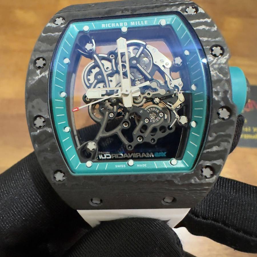 Verführerische Replica Uhr: Richard Mille RM055 Yas Marina Circuit, Sonderanfertigung, NTPT, Carbonfaser, 1:1, Vaucher-Uhrwerk – Bild 6