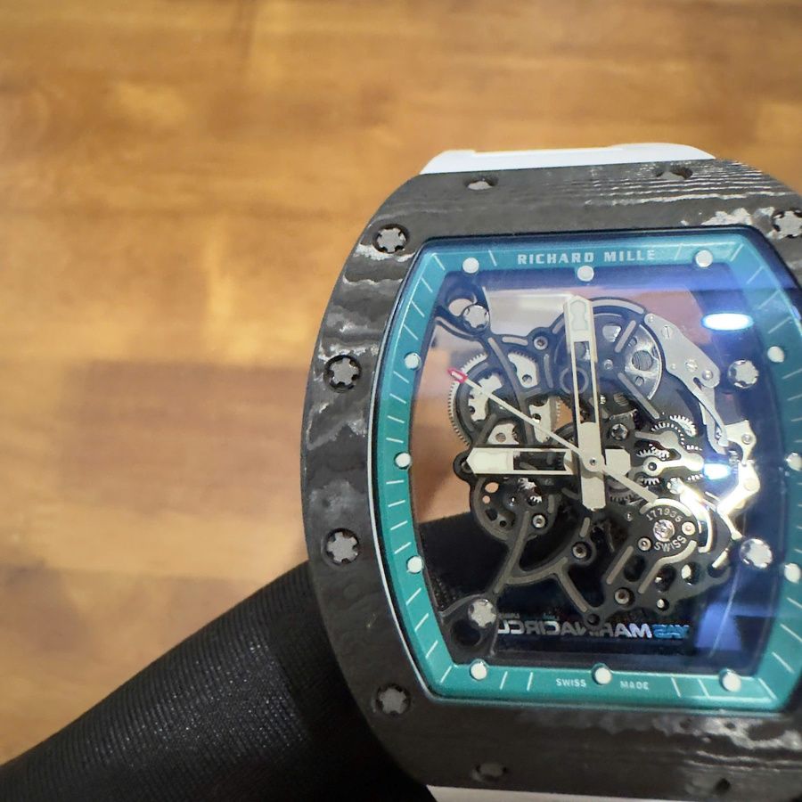 Verführerische Replica Uhr: Richard Mille RM055 Yas Marina Circuit, Sonderanfertigung, NTPT, Carbonfaser, 1:1, Vaucher-Uhrwerk – Bild 7