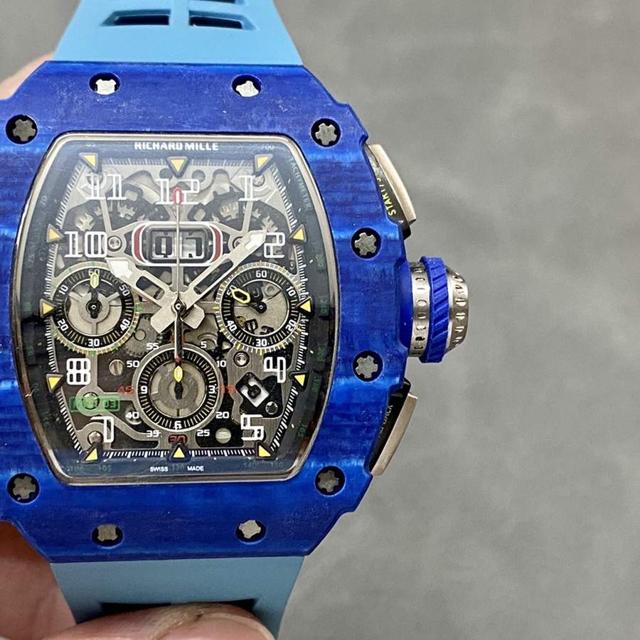 Meistverkaufte Replica Uhr: Richard Mille RM 11-03 Jean Todt, 50-jähriges Jubiläum, Chronograph, blaues Carbon, Fiber KVF 49.94 × 44,5 mm – Bild 4