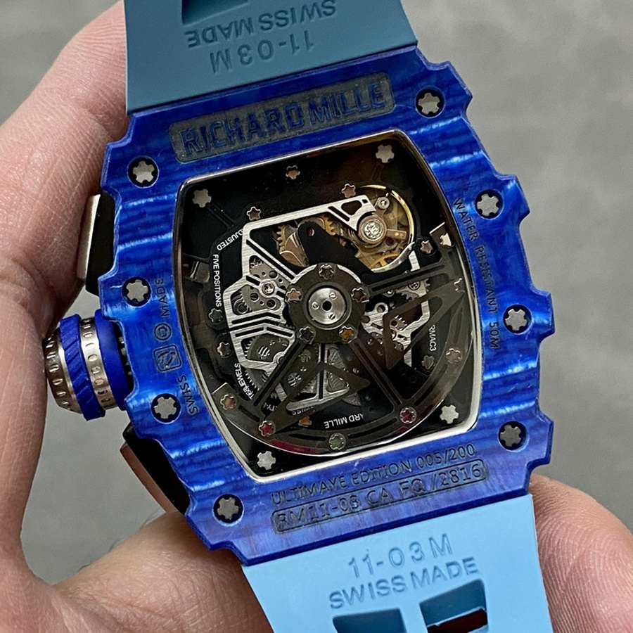 Meistverkaufte Replica Uhr: Richard Mille RM 11-03 Jean Todt, 50-jähriges Jubiläum, Chronograph, blaues Carbon, Fiber KVF 49.94 × 44,5 mm – Bild 7