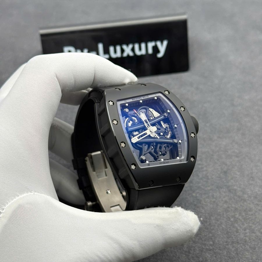 Charmante Replica Uhr: Richard Mille RM 61-01 Yohan Blake, ganz in Grau, limitierte Edition, schwarze Keramik, 42,7 mm X 50,23 mm – Bild 3