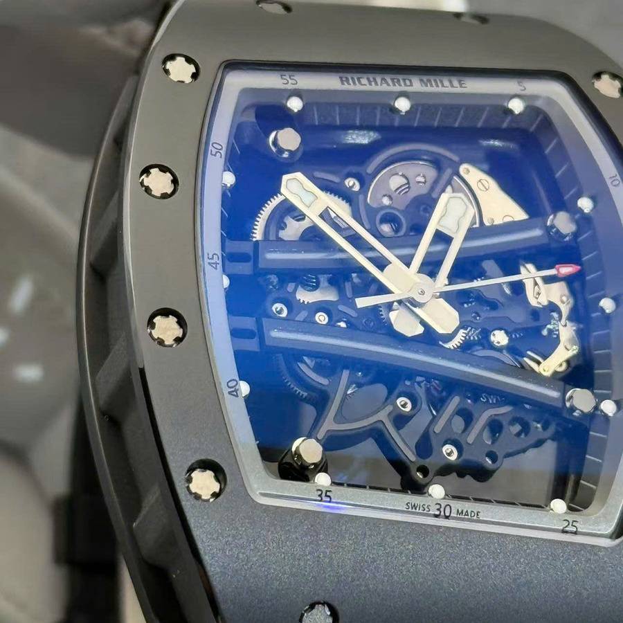 Charmante Replica Uhr: Richard Mille RM 61-01 Yohan Blake, ganz in Grau, limitierte Edition, schwarze Keramik, 42,7 mm X 50,23 mm – Bild 6