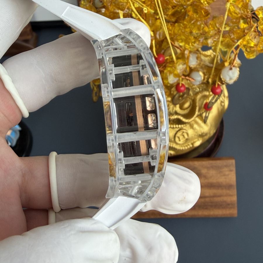 Wirtschaftliche Replica Uhr: Richard Mille RM 66, fliegend, Tourbillon, Sonderanfertigung, echt, weiß, Saphir, 42,7 mm X 49,94 mm – Bild 7