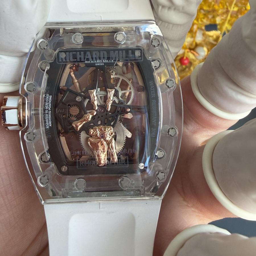 Wirtschaftliche Replica Uhr: Richard Mille RM 66, fliegend, Tourbillon, Sonderanfertigung, echt, weiß, Saphir, 42,7 mm X 49,94 mm – Bild 9
