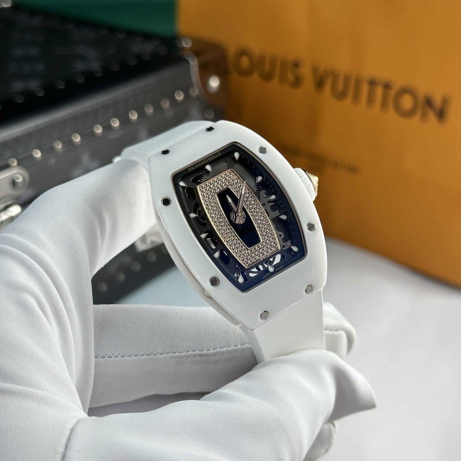 Reduzierte Replica Uhr: Richard Mille RM 07-01, weiße Keramik, Black Lip 45.32 × 32,3 mm – Bild 2