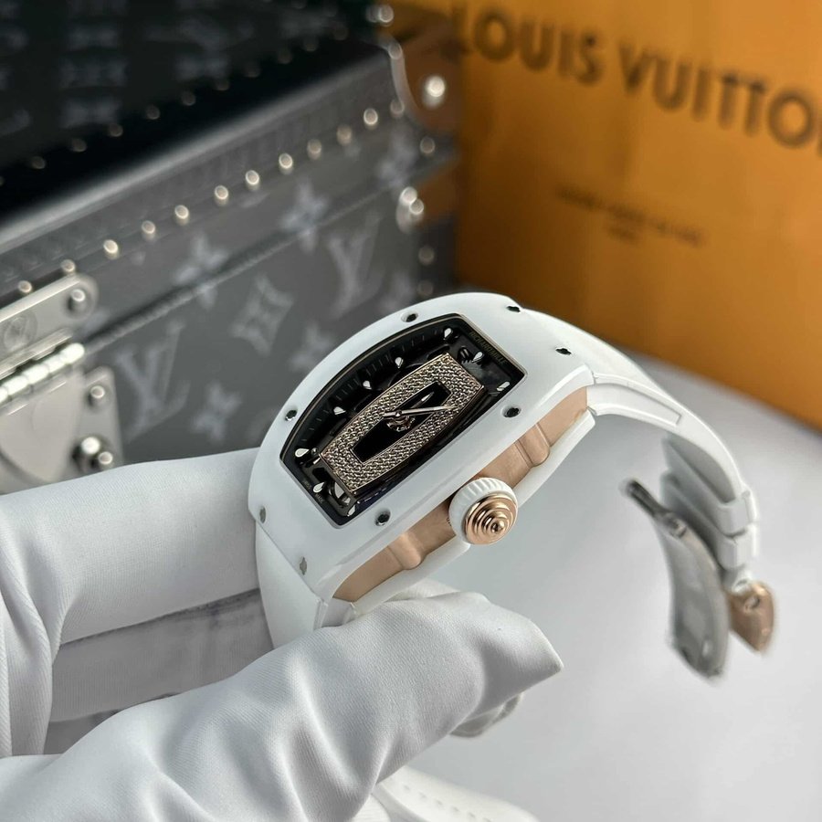 Reduzierte Replica Uhr: Richard Mille RM 07-01, weiße Keramik, Black Lip 45.32 × 32,3 mm – Bild 3