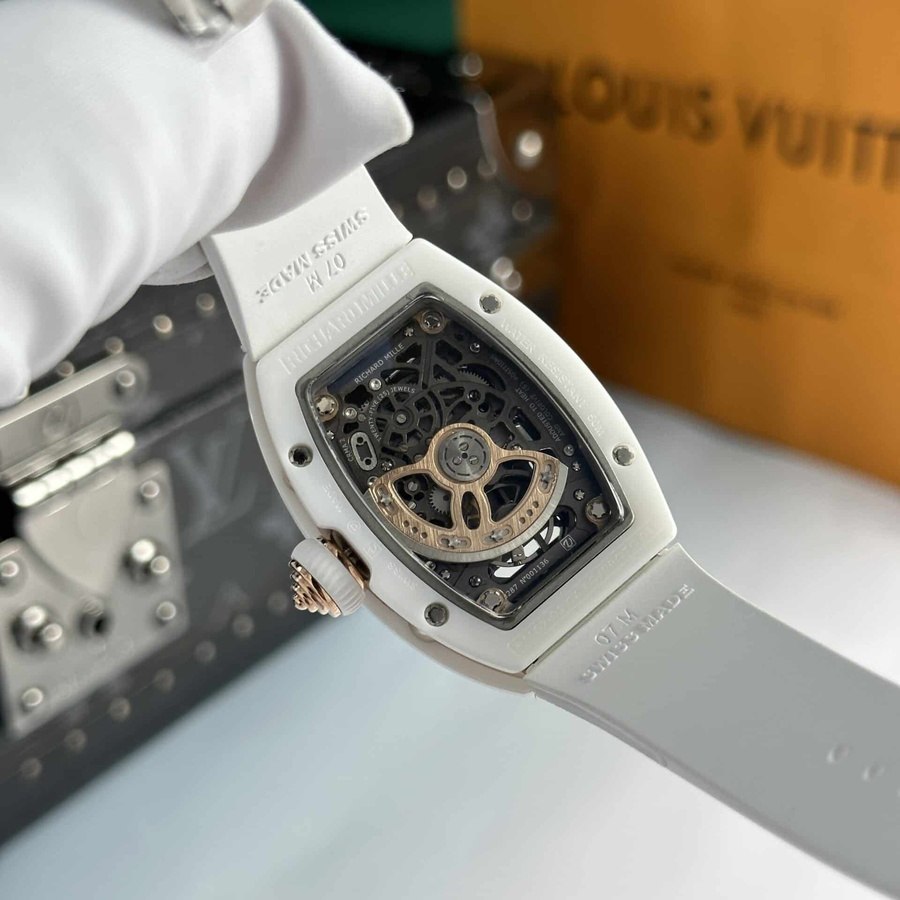 Reduzierte Replica Uhr: Richard Mille RM 07-01, weiße Keramik, Black Lip 45.32 × 32,3 mm – Bild 7