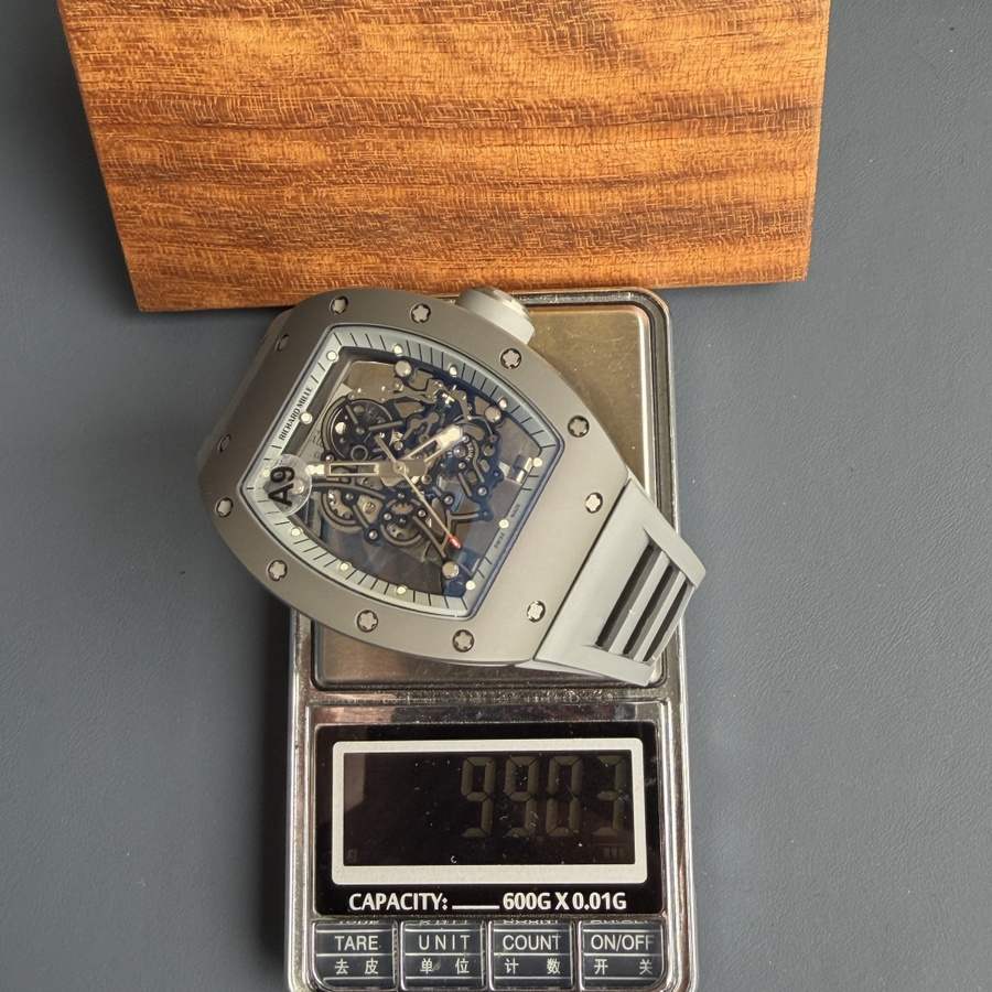 Sagenhafte Replica Uhr: Richard Mille RM 055, ganz in Grau, Boutique, Edition, Vaucher-Uhrwerk, 42.7 × 49,9 mm – Bild 11