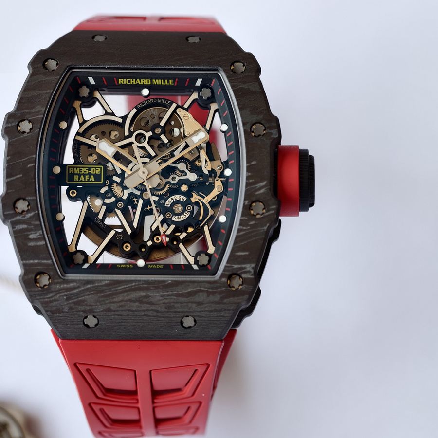 Modische Replica Uhr: Richard Mille RM 35-02 Rafael Nadal, schwarz, Carbon TPT, Sonderanfertigung, Umi, Manufaktur, 49,94 mm X 44,5 mm – Bild 4