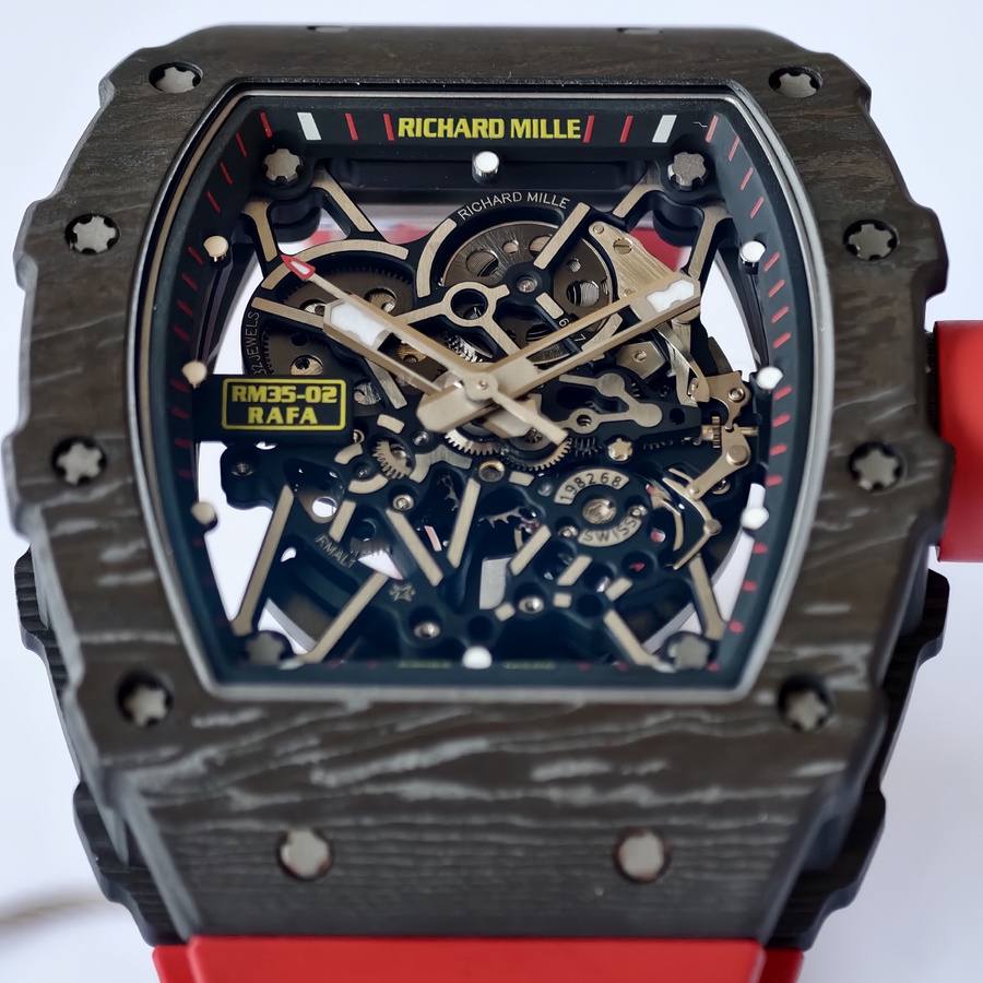 Modische Replica Uhr: Richard Mille RM 35-02 Rafael Nadal, schwarz, Carbon TPT, Sonderanfertigung, Umi, Manufaktur, 49,94 mm X 44,5 mm – Bild 5