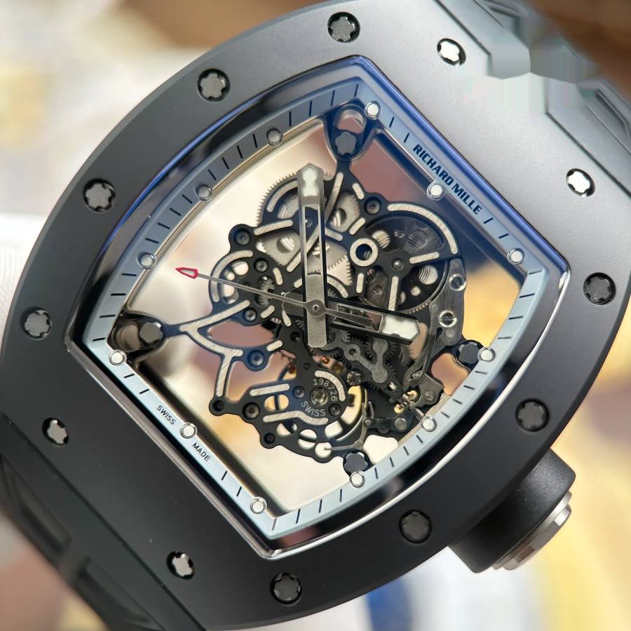 Schnell vergriffene Replica Uhr: Richard Mille RM 055 Bubba Watson, schwarze Keramik, Asien, Exclusive 50, Stück, Kautschukarmband, ZF 42,7 mm – Bild 5