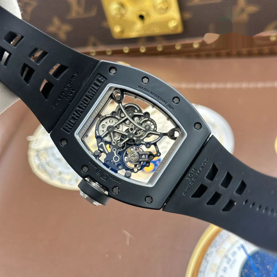 Schnell vergriffene Replica Uhr: Richard Mille RM 055 Bubba Watson, schwarze Keramik, Asien, Exclusive 50, Stück, Kautschukarmband, ZF 42,7 mm – Bild 10