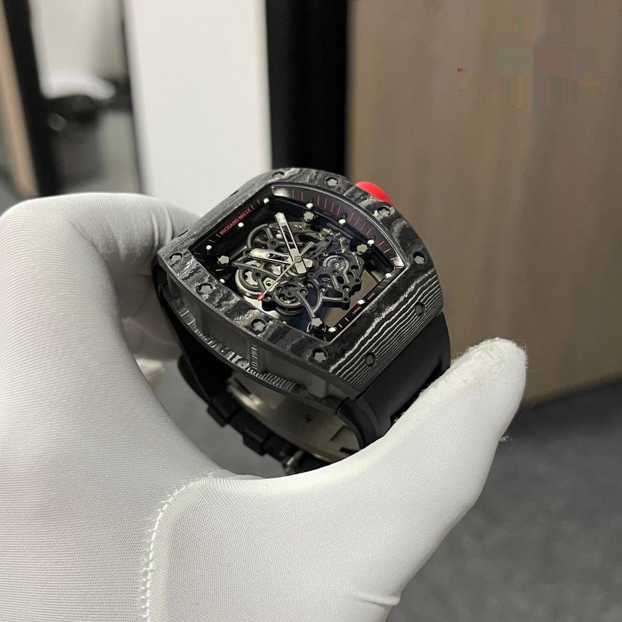 Ausgewählte Replica Uhr: Richard Mille RM 055 Bubba Watson, dunkel, Sonderanfertigung, NTPT, Carbonfaser, Vaucher-Uhrwerk – Bild 3