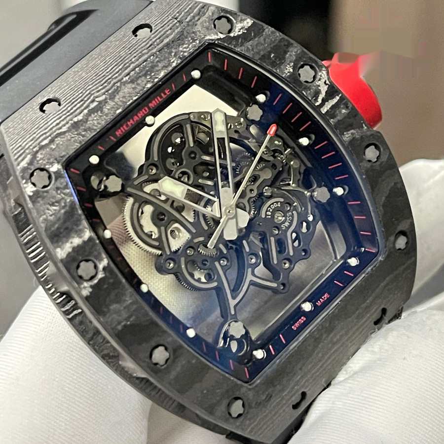 Ausgewählte Replica Uhr: Richard Mille RM 055 Bubba Watson, dunkel, Sonderanfertigung, NTPT, Carbonfaser, Vaucher-Uhrwerk – Bild 5