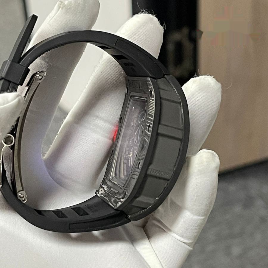Ausgewählte Replica Uhr: Richard Mille RM 055 Bubba Watson, dunkel, Sonderanfertigung, NTPT, Carbonfaser, Vaucher-Uhrwerk – Bild 9