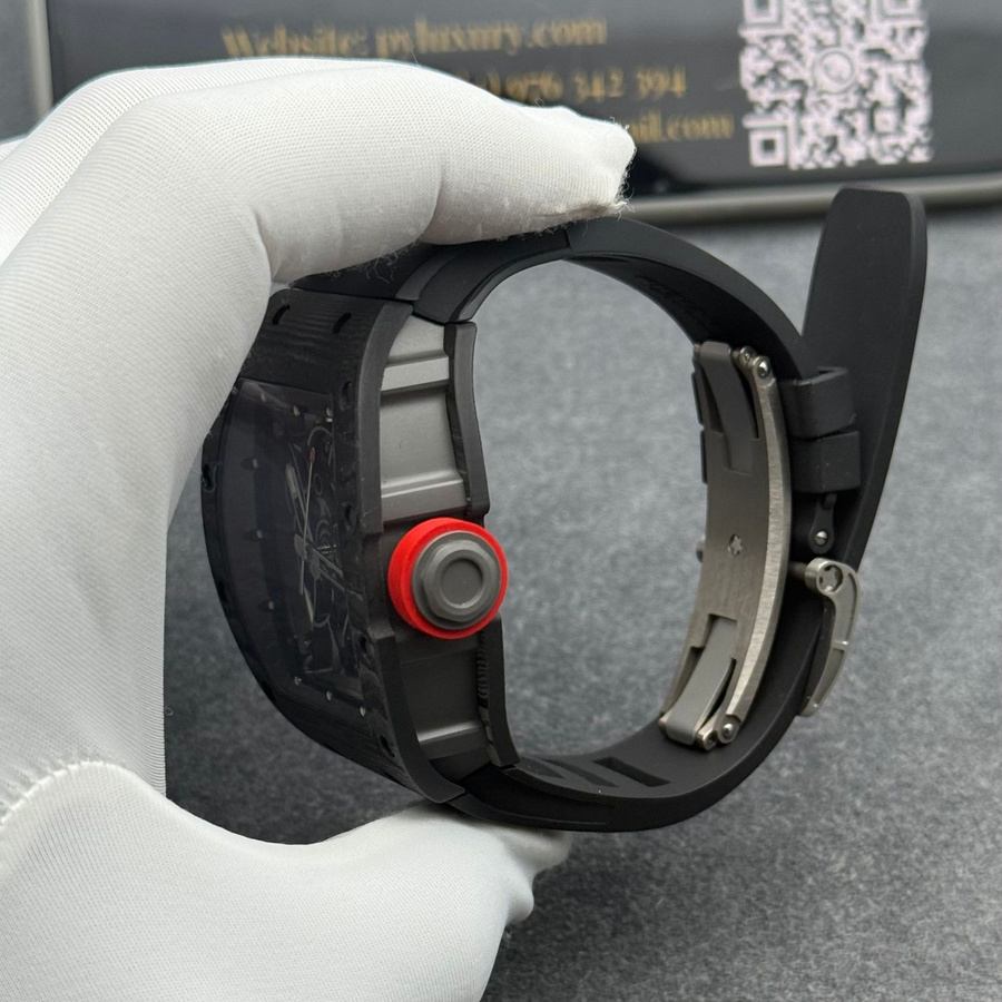 Ausgewählte Replica Uhr: Richard Mille RM 055 Bubba Watson, dunkel, Sonderanfertigung, NTPT, Carbonfaser, Vaucher-Uhrwerk – Bild 10