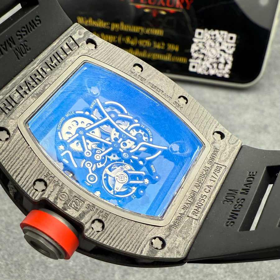 Ausgewählte Replica Uhr: Richard Mille RM 055 Bubba Watson, dunkel, Sonderanfertigung, NTPT, Carbonfaser, Vaucher-Uhrwerk – Bild 12