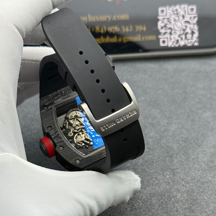 Ausgewählte Replica Uhr: Richard Mille RM 055 Bubba Watson, dunkel, Sonderanfertigung, NTPT, Carbonfaser, Vaucher-Uhrwerk – Bild 13
