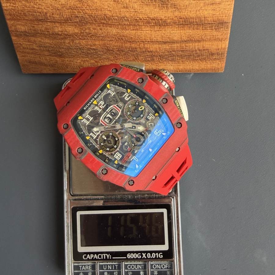 Feinste Replica Uhr: Richard Mille RM 11-03, rot, Quartz TPT, Automatik, Chronograph, 49.94 × 44,5 mm – Bild 10